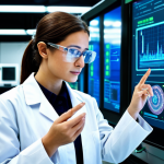 **

A female engineer wearing a fully clothed, modest lab coat and safety glasses, standing in a modern, high-tech laboratory. She is analyzing data on a holographic display. Background includes complex machinery and glowing lights. Perfect anatomy, correct proportions, natural pose, well-formed hands, proper finger count, professional photography, high quality, safe for work, appropriate content, fully clothed, professional.

**