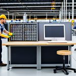 Lean Manufacturing & Ergonomics in a Factory**

"A bright, modern factory floor showing workers implementing lean manufacturing principles to improve safety.  One worker adjusts an ergonomic chair at a workstation with adjustable height.  Another worker uses a visual management board for inventory control.  The scene is clean, organized, and well-lit.  Everyone is fully clothed in appropriate work attire.  Perfect anatomy, correct proportions, natural pose. Safe for work, appropriate content, professional, family-friendly."

**