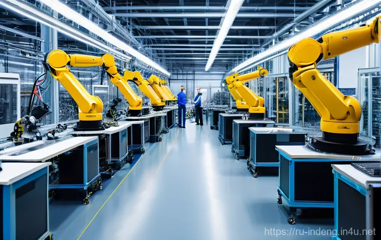 산업공학 AI 최적화 적용 - **Prompt 1: Intelligent Russian Factory Floor with AI-driven Automation and Quality Control**
"A...