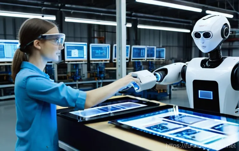 산업공학과 로보틱스 - **Prompt 1: Harmonious Human-Robot Collaboration in a Modern Russian Factory**
A wide shot of a ...